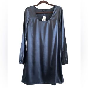 Express Silk Blend Blue Minimalist Shift Mini Dress Size Medium